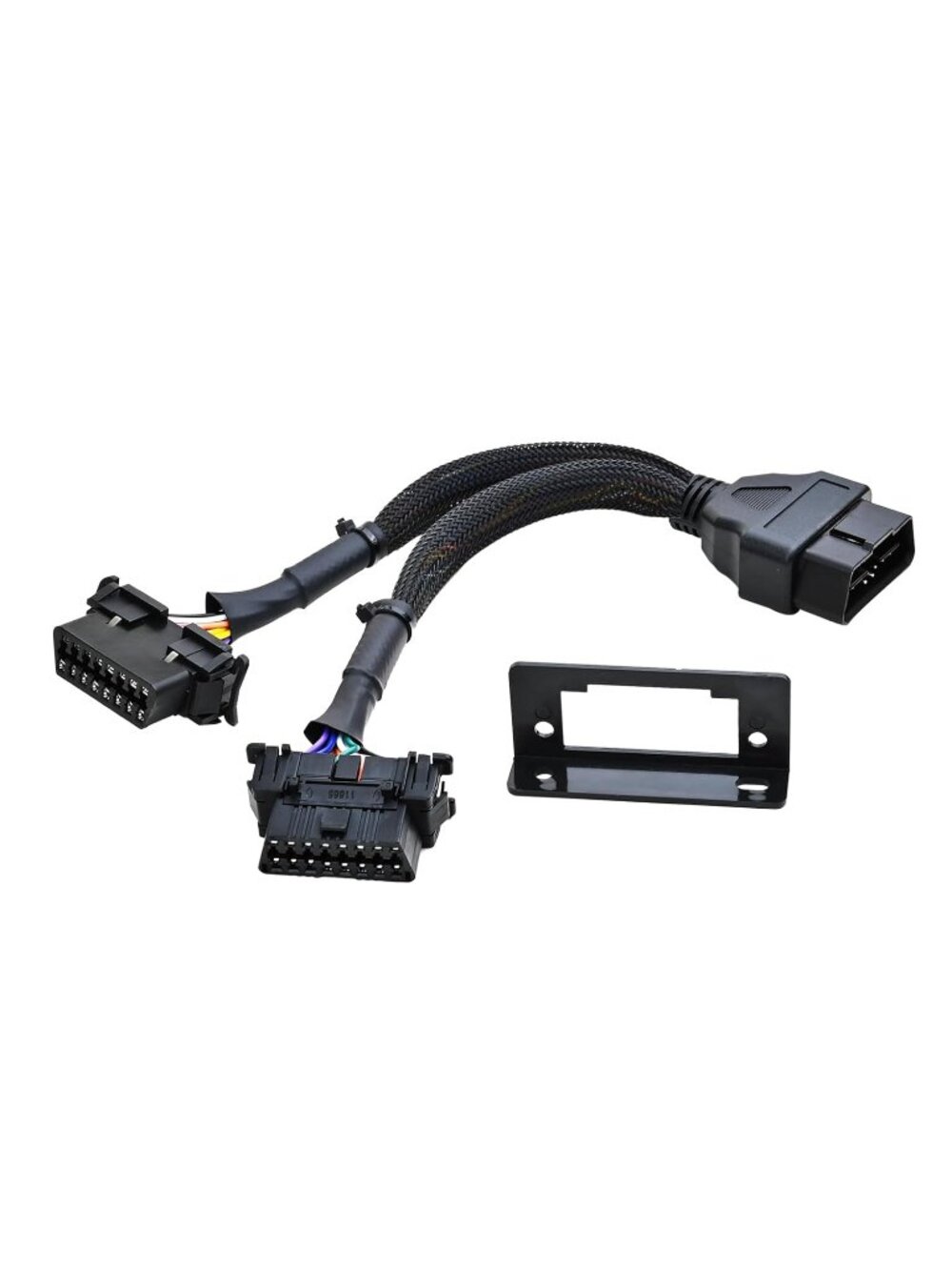 Arteckin Universal 16pin Male-Female Adapter OBD2 Splitter Y Cable w/ Bracket